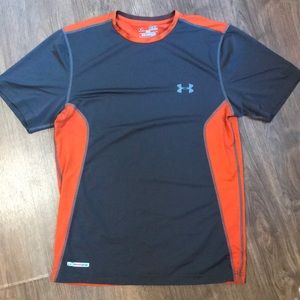 Under Armour Mens Orange/Grey Shirt Size Medium